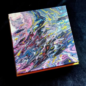 Flow: Acrylic Paint Pour and Encaustic Wax Art Abstract Painting